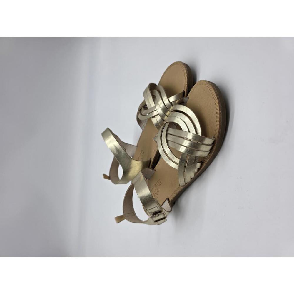OshKosh B'Gosh - EUC - Girls Size 10T - Metallic Gold Strappy Flat Sandals